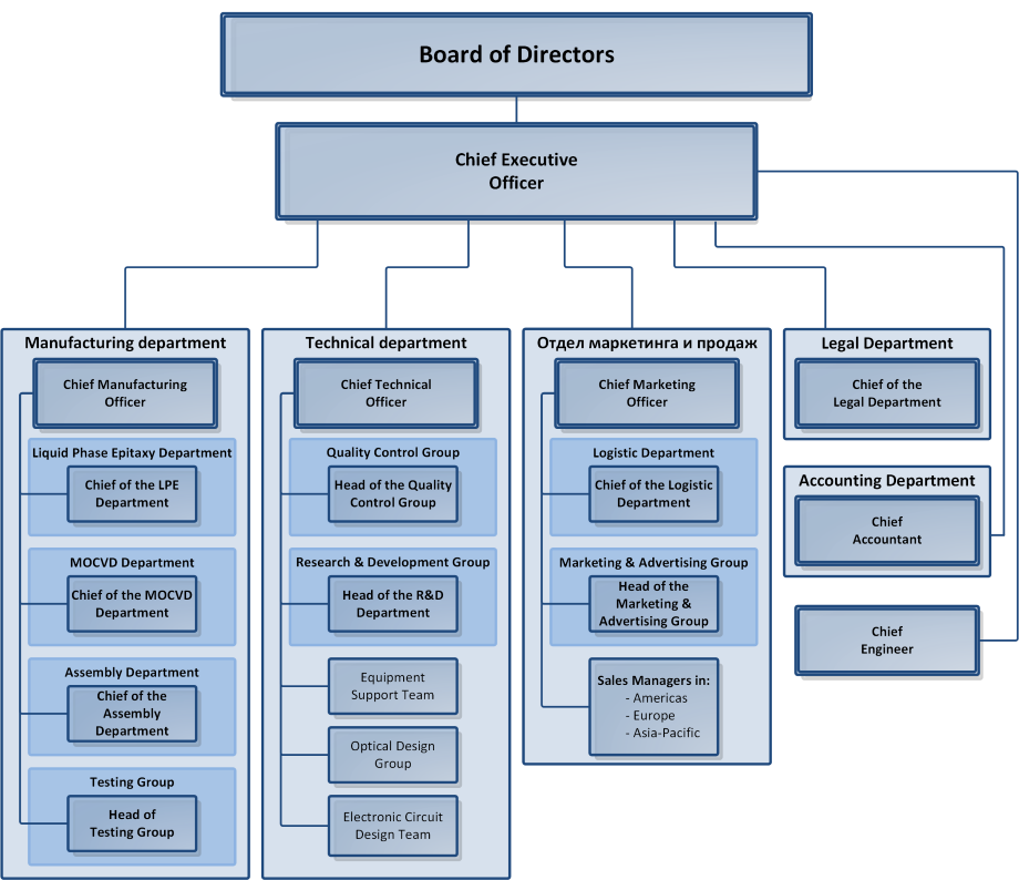 LED Microsensor NT organisation structure